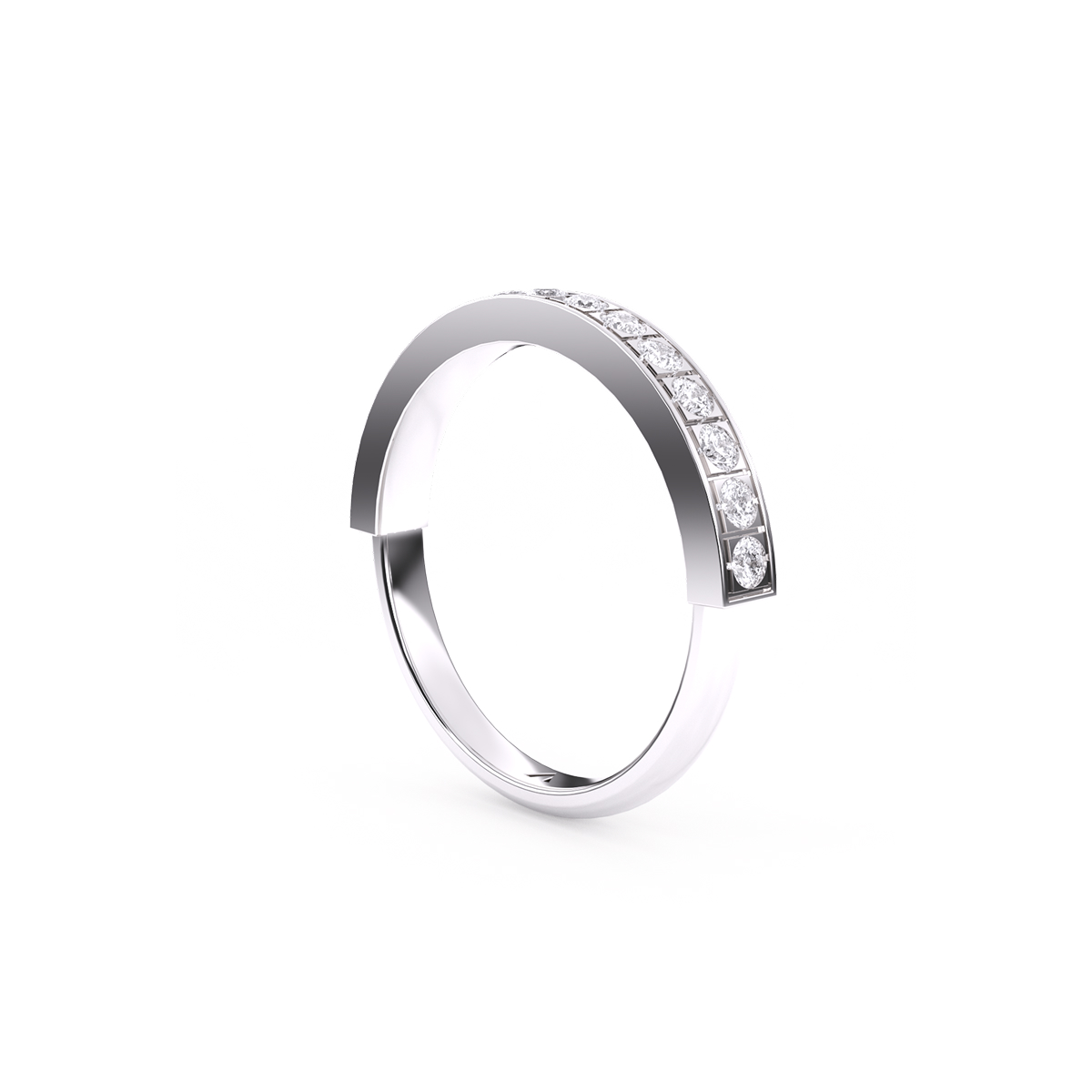Delicate Two Tone Round Diamond Band For Her